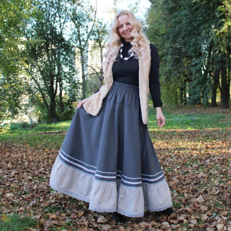 Юбка полушерстяная на осень-весну. Юбка в стиле бохо