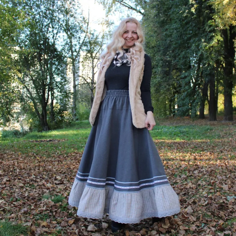 Юбка полушерстяная на осень-весну. Юбка в стиле бохо