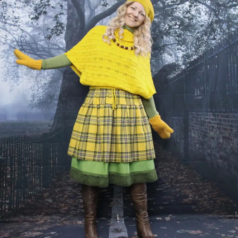 Юбка в клетку двойная. Юбка на осень-зиму