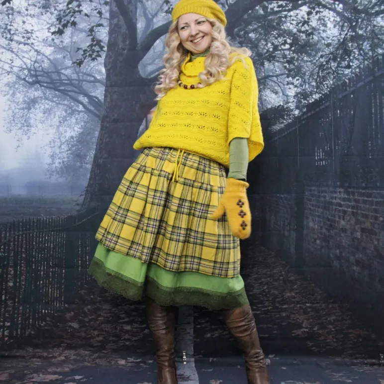 Юбка в клетку двойная. Юбка на осень-зиму