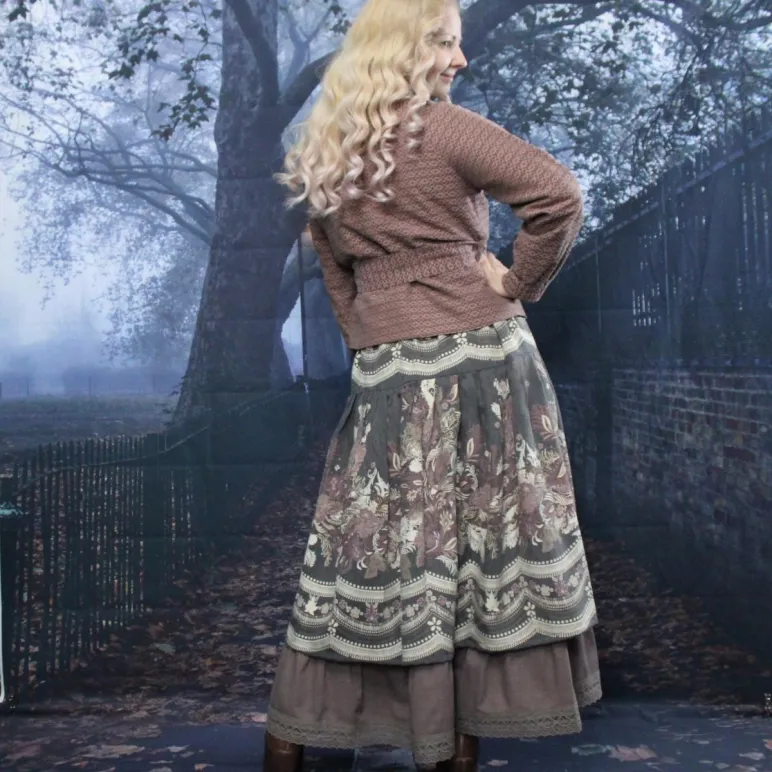 Юбка в стиле бохо. Юбка из полушерсти на осень-весну