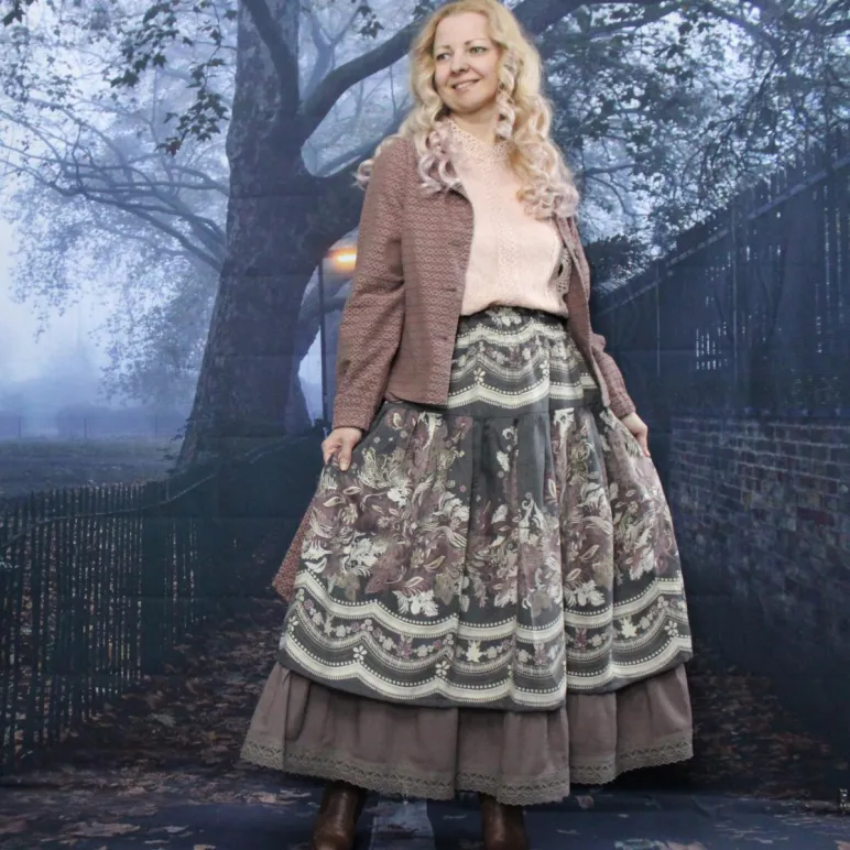 Юбка в стиле бохо. Юбка из полушерсти на осень-весну