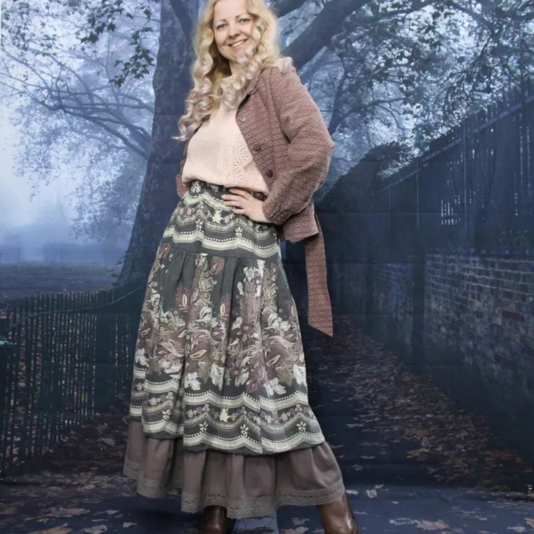 Юбка в стиле бохо. Юбка из полушерсти на осень-весну