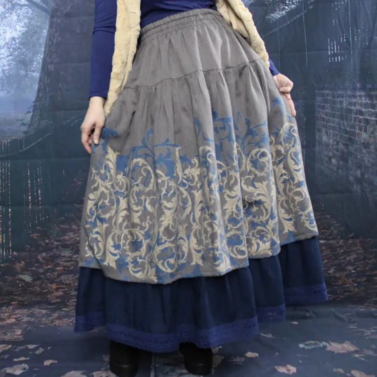 Юбка в стиле бохо из полушерсти. Юбка на осень-весну