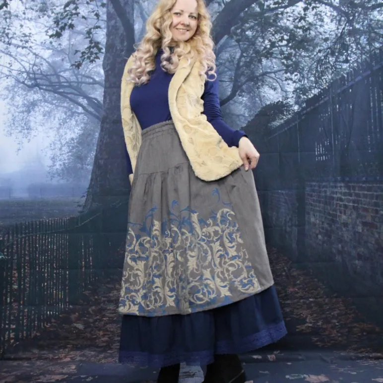 Юбка в стиле бохо из полушерсти. Юбка на осень-весну