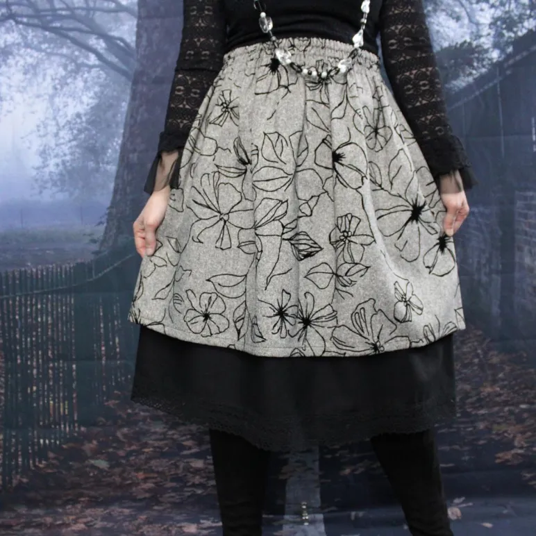 Юбка из твида двойная. Юбка на осень-зиму