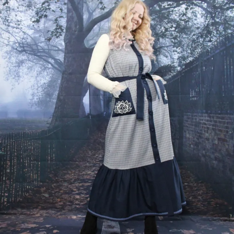 Сарафан полушерстяной в мелкую клетку. Сарафан на осень-зиму