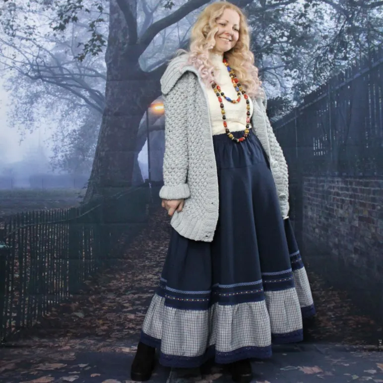 Юбка из полушерсти в стиле бохо. Юбка на осень-весну