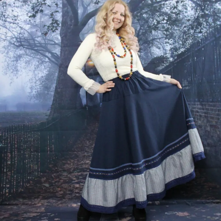 Юбка из полушерсти в стиле бохо. Юбка на осень-весну