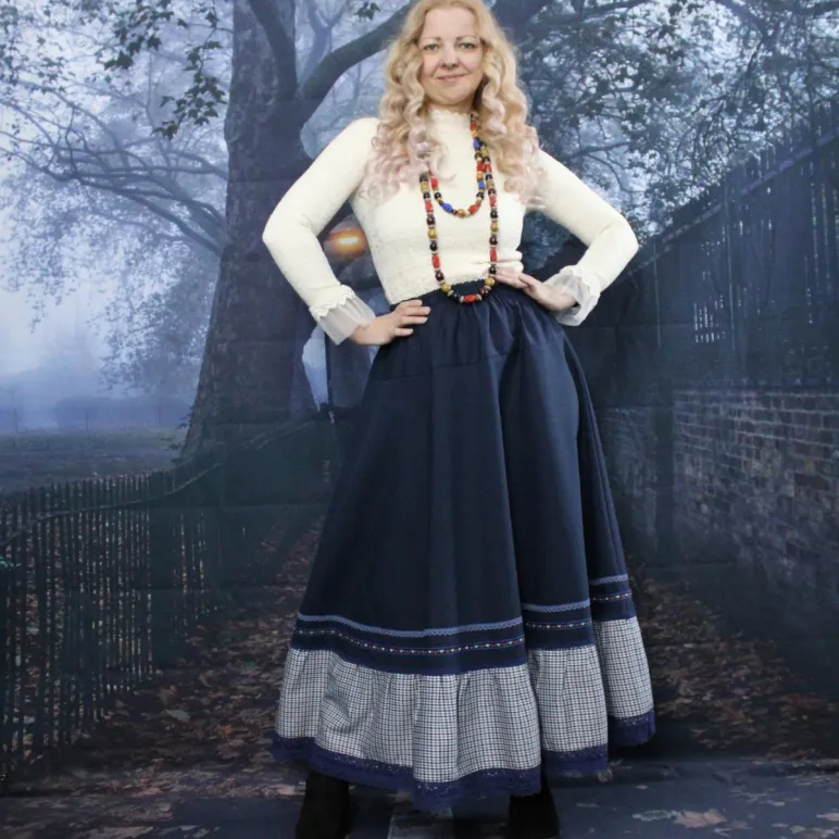 Юбка из полушерсти в стиле бохо. Юбка на осень-весну