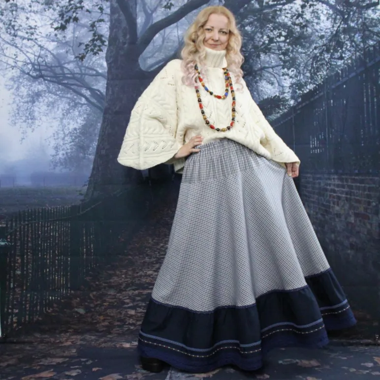 Юбка длинная полушерстяная. Юбка в клетку