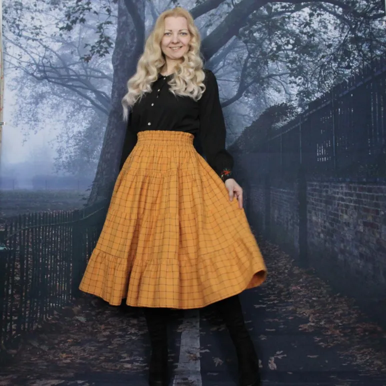 Юбка фланелевая ярусная на осень-зиму