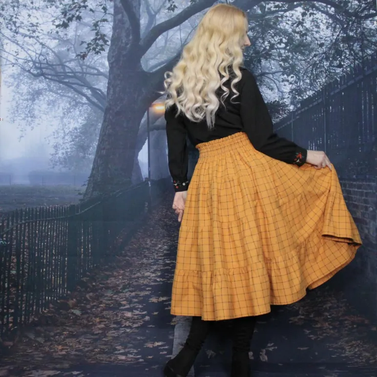 Юбка фланелевая ярусная на осень-зиму