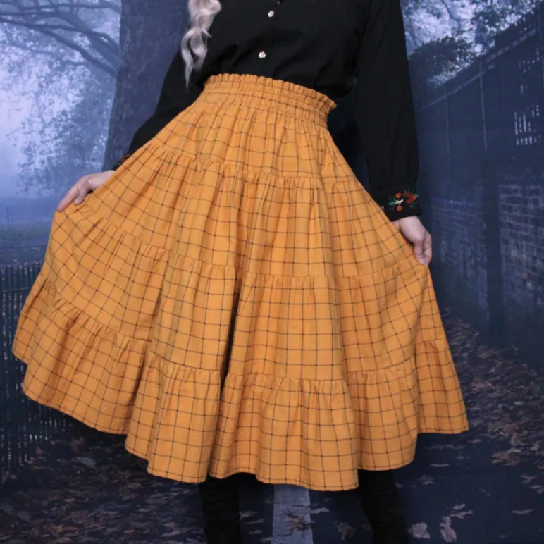 Юбка фланелевая ярусная на осень-зиму