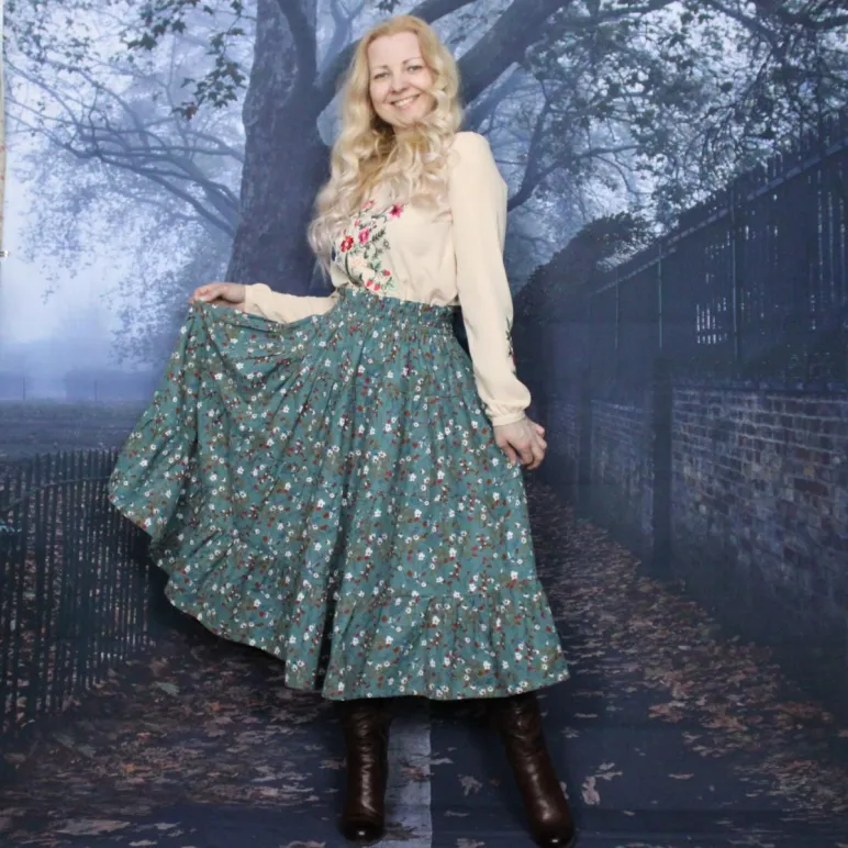 Юбка фланелевая ярусная на осень-зиму