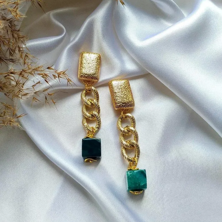 Клипсы с агатами "Твоя удача"