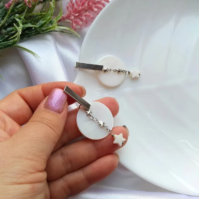 Серьги с перламутром "Лунное затмение"