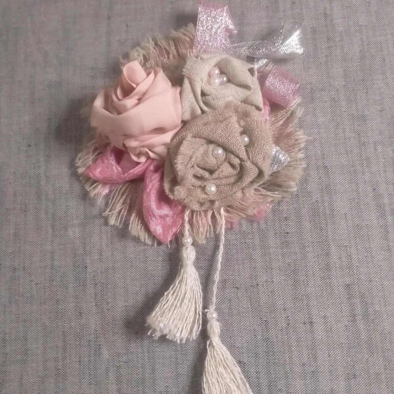 Текстильная брошь, бохо стиль.