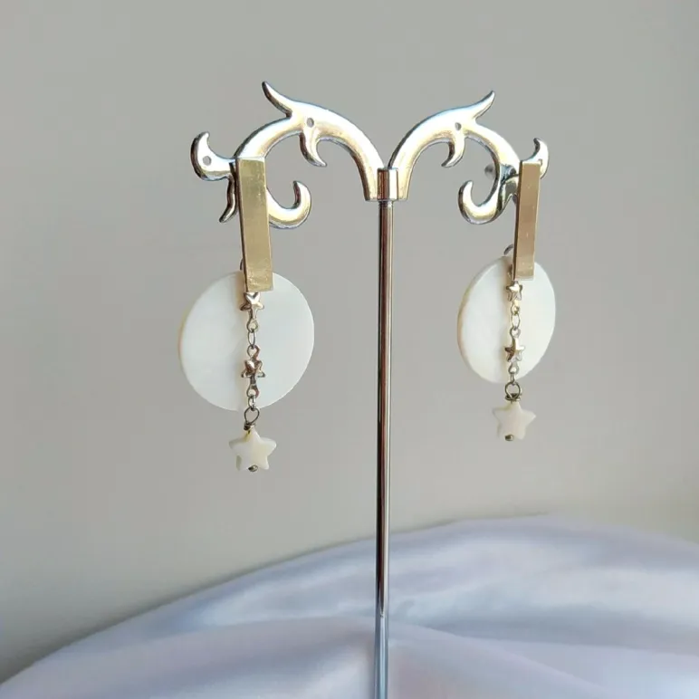 Серьги с перламутром "Лунное затмение"
