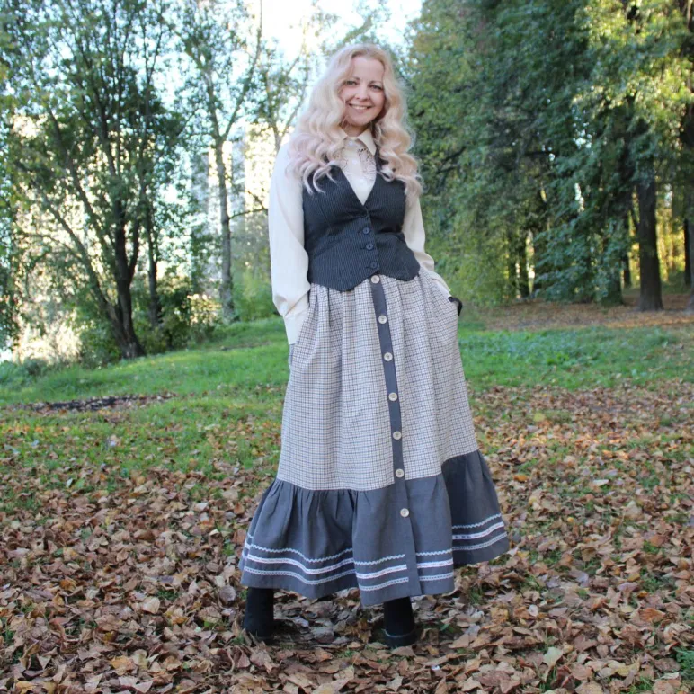 Юбка на пуговицах. Юбка на осень-зиму