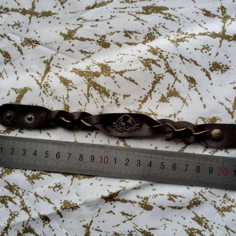 Браслет из натуральной кожи комбинированная косичка