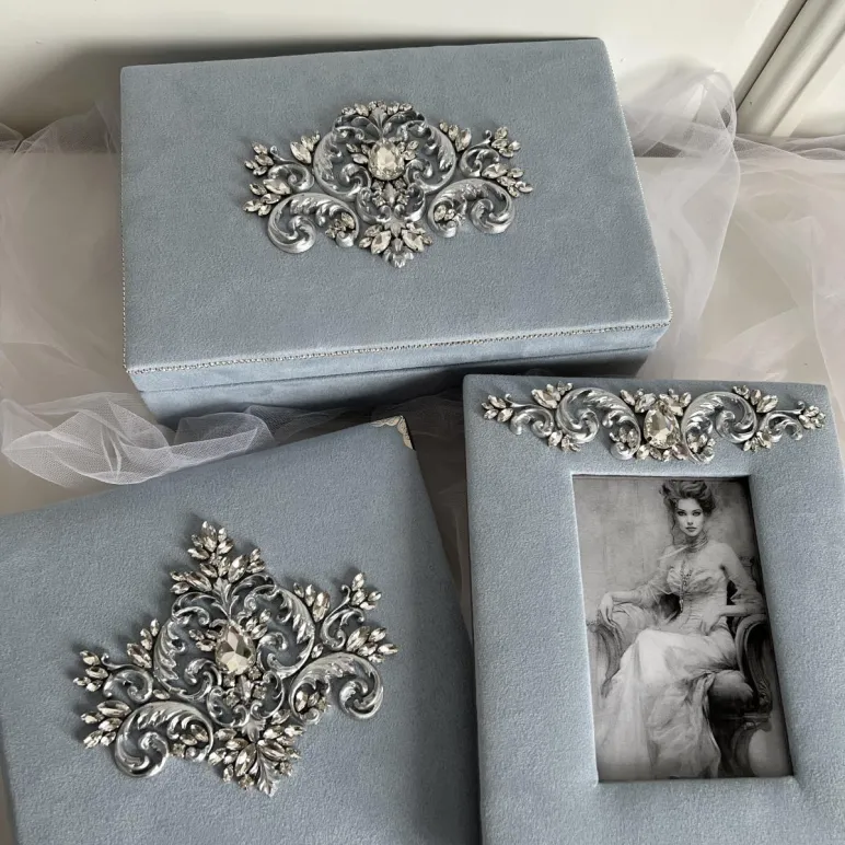 Шкатулка для украшений, голубая