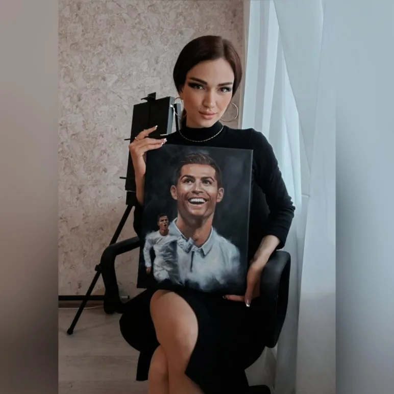 Портрет маслом на холсте ручной работы Криштиану Роналду
