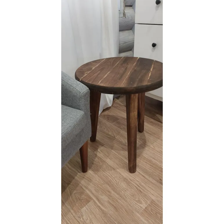 Столик прикроватный, журнальный, кофейный, для кальяна. Массив дерева, ручная работа, цвет дуб.