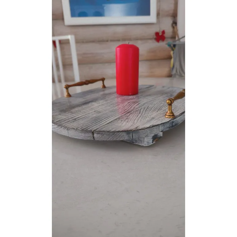 Поднос, доска для подачи из массива сосны, деревянная