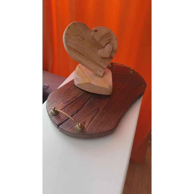 Поднос, доска для подачи из массива сосны, деревянная