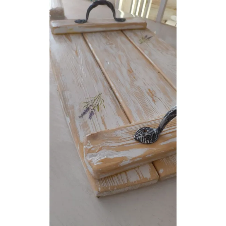 Поднос, доска для подачи из массива сосны, деревянная