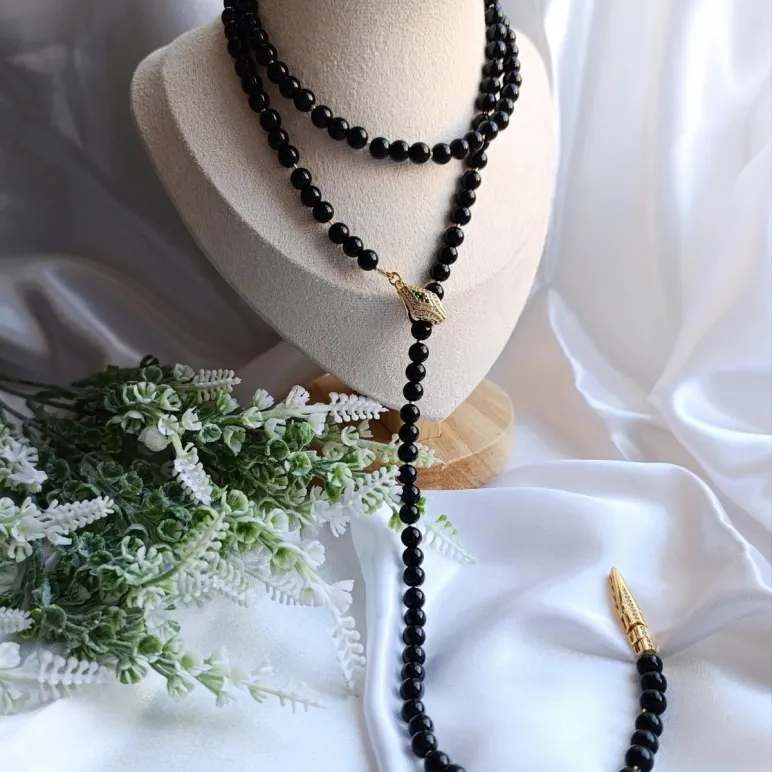 Колье-галстук трансформер из оникса