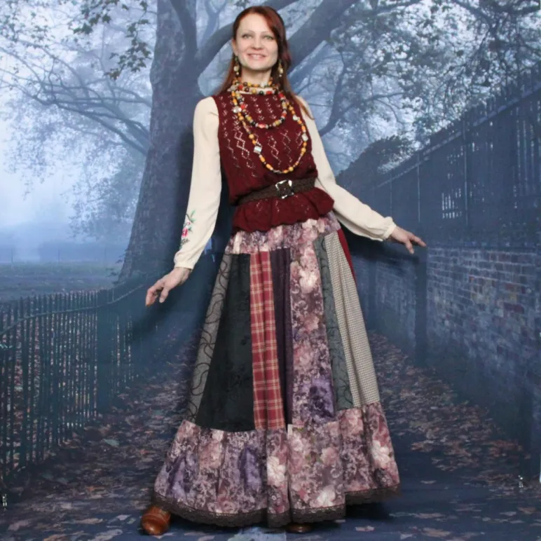 Юбка в стиле пэчворк. Юбка на осень-зиму