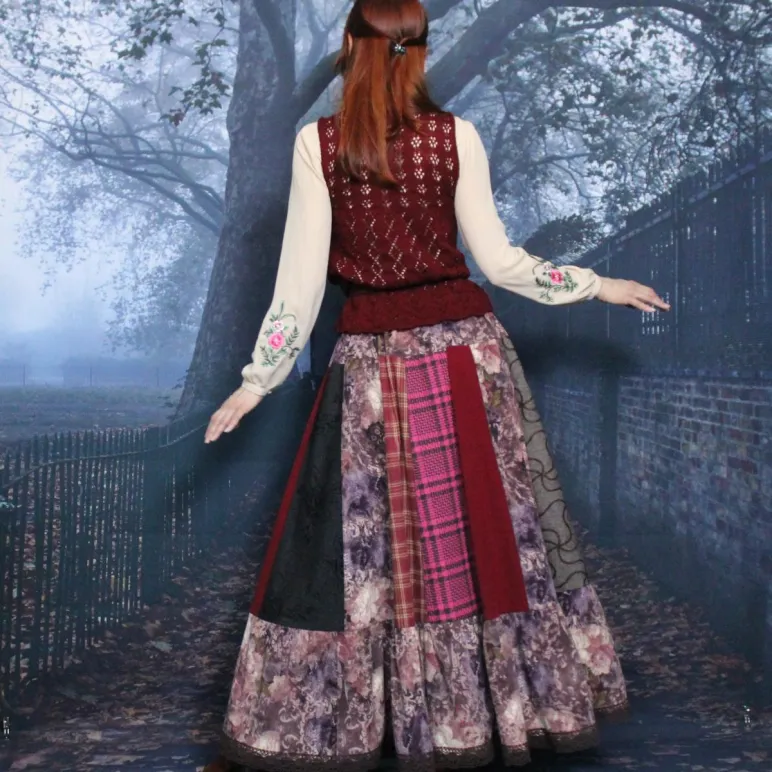 Юбка в стиле пэчворк. Юбка на осень-зиму