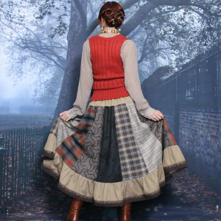 Юбка в стиле пэчворк. Юбка на осень-зиму