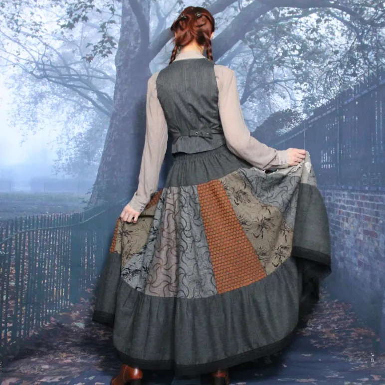 Юбка пэчворк длинная. Юбка на осень-зиму