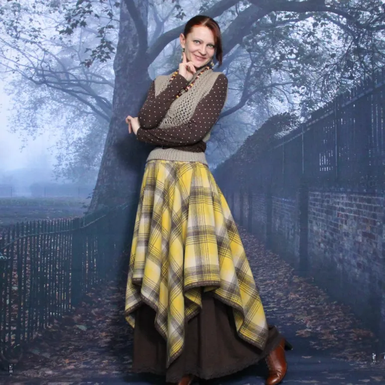 Юбка в стиле бохо. Теплая юбка на зиму