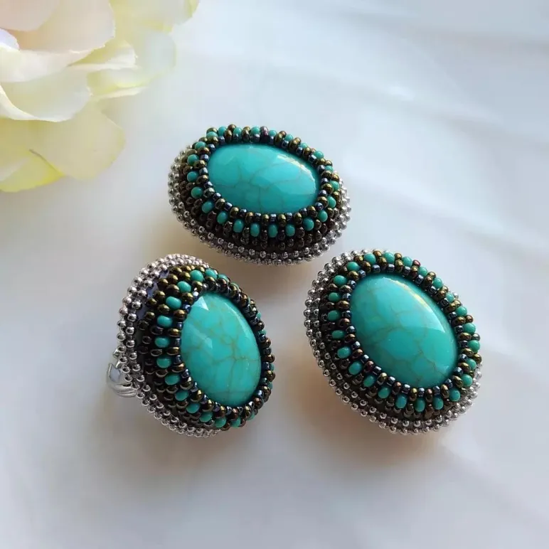 Комплект украшений под бирюзу