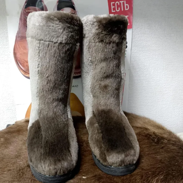 Бурки мужские из меха бобра.