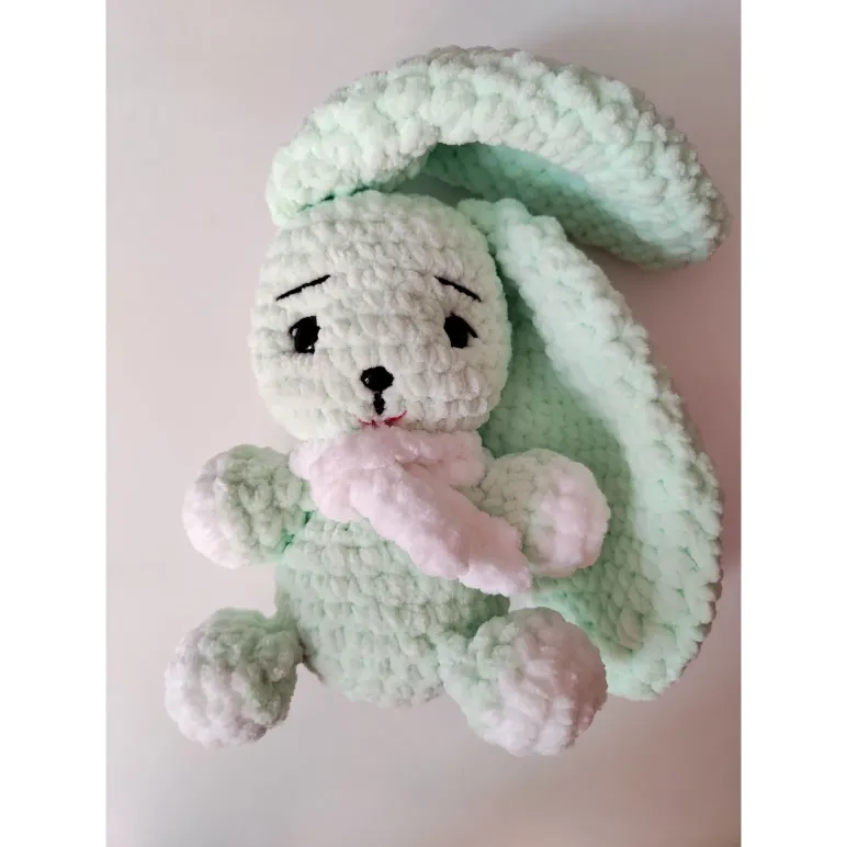 Плюшевый зайчик с большим ушками мягкая игрушка ручной работы