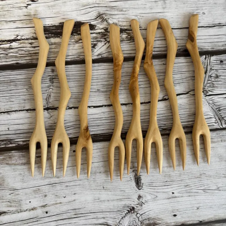 Вилочки деревянные для подачи сыра и закусок