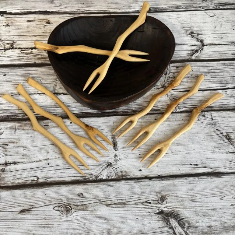 Вилочки деревянные для подачи сыра и закусок