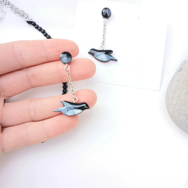 Серьги женские "птицы"
