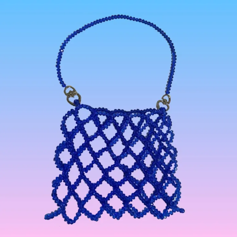 Сумка женская "Авоська" из бусин