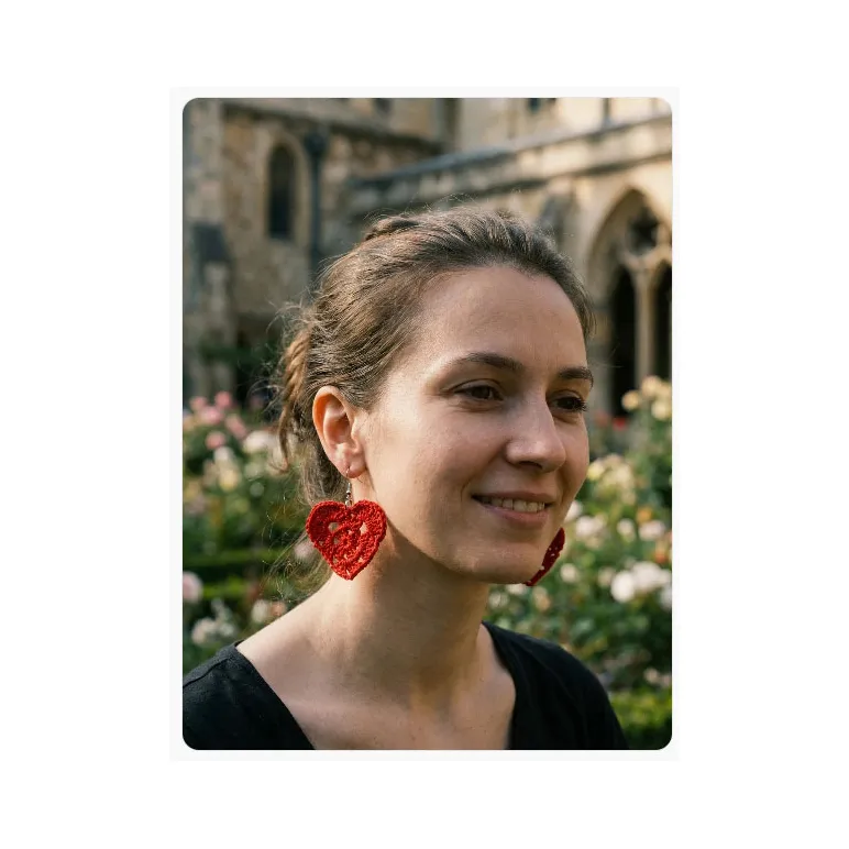 Сережки сердечки