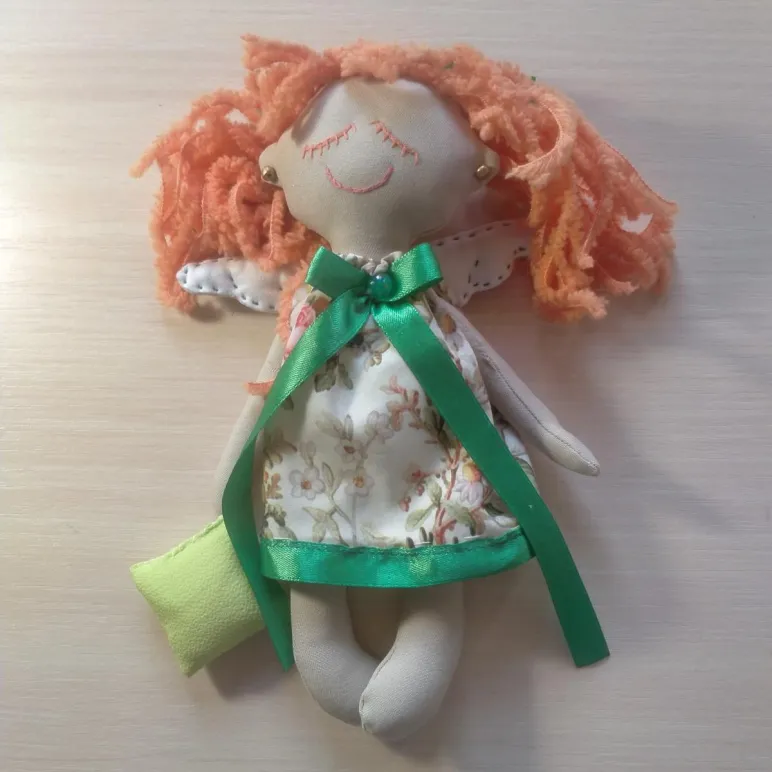 текстильная кукла Спящий ангел