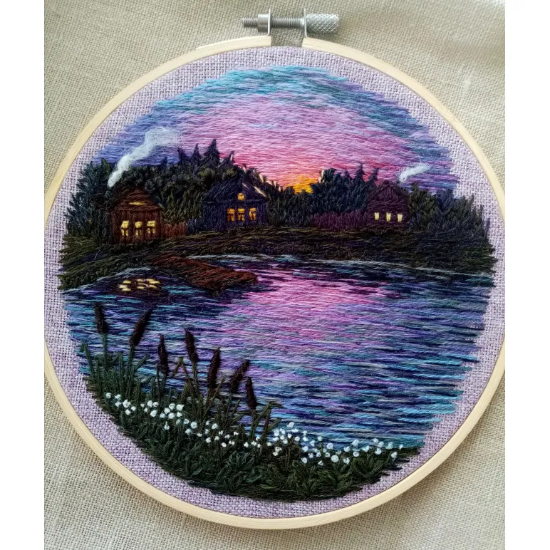 Вышитое панно Летний вечер