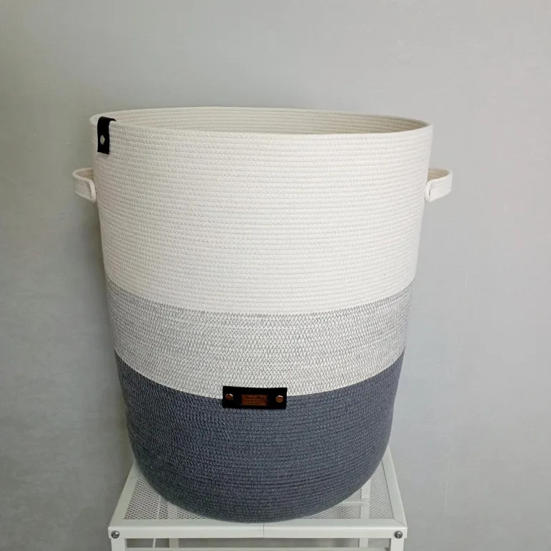 Корзина из хлопкового шнура ручной работы