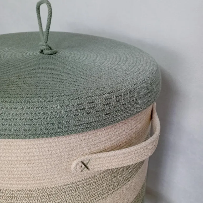 Корзина из хлопкового шнура ручной работы