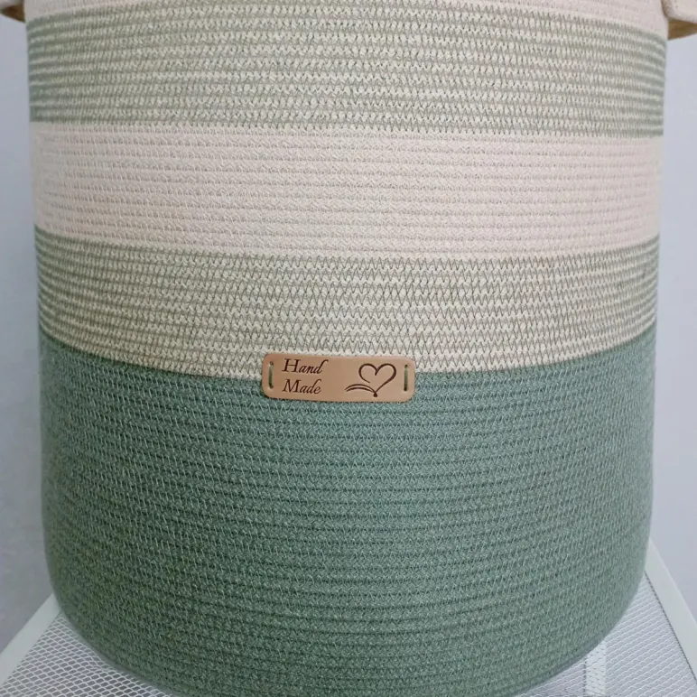 Корзина из хлопкового шнура ручной работы